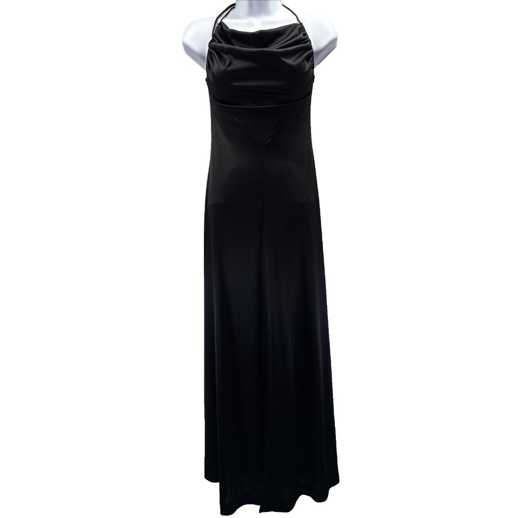 Vtg Fredericks Of Hollywood Maxi Slip Dress & Jacket Jr 7/8 Xs Black Whimsigoth
